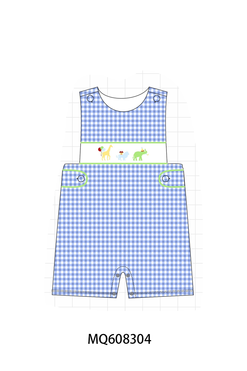 ETA MARCH 2026-po103 Pink&blue animal embroidery gingham collection
