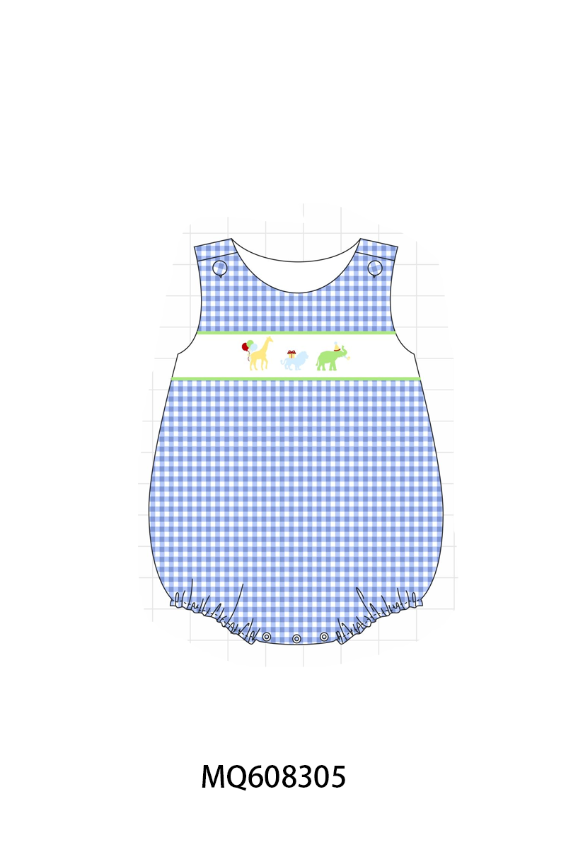 ETA MARCH 2026-po103 Pink&blue animal embroidery gingham collection