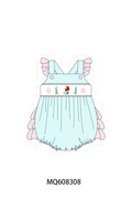 ETA MARCH 2026-po103 Blue seahorse embroidery seersuker ruffle collection