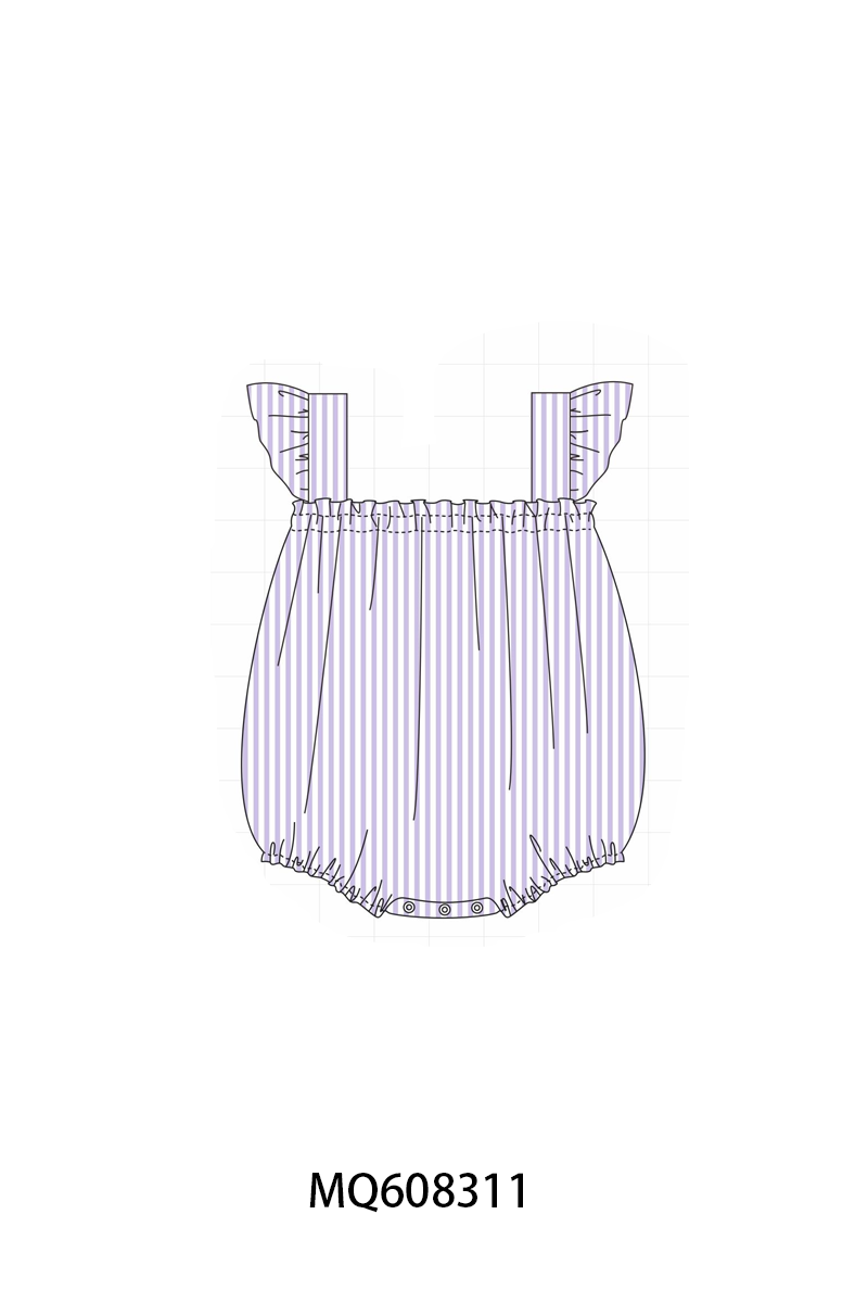 ETA MARCH 2026-po103 Purple stripe ruffle girl collection