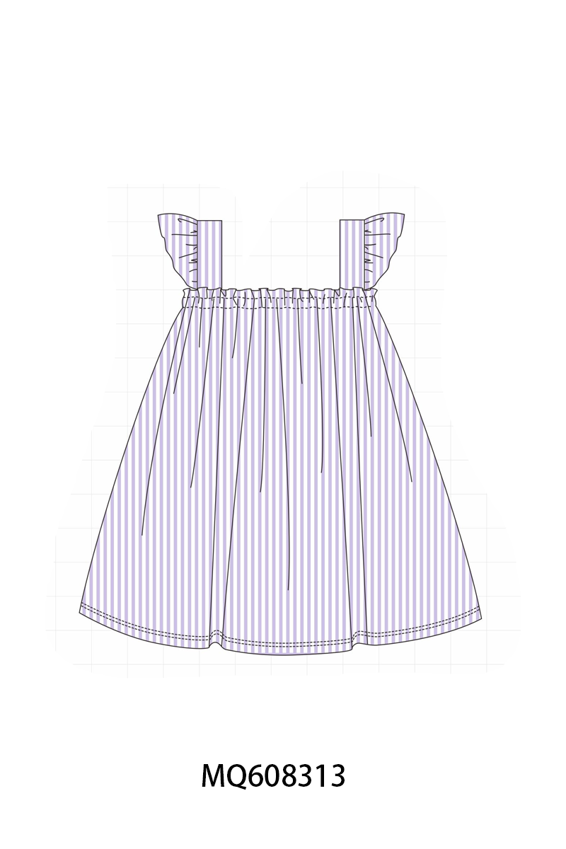 ETA MARCH 2026-po103 Purple stripe ruffle girl collection