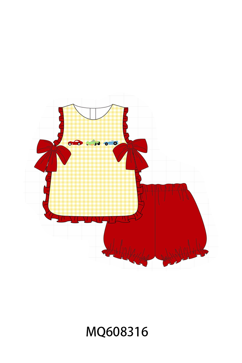 ETA MARCH 2026-po103 Red&yellow gingham car embroidery collection
