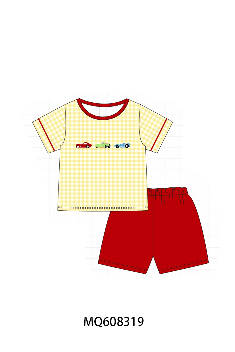 ETA MARCH 2026-po103 Red&yellow gingham car embroidery collection