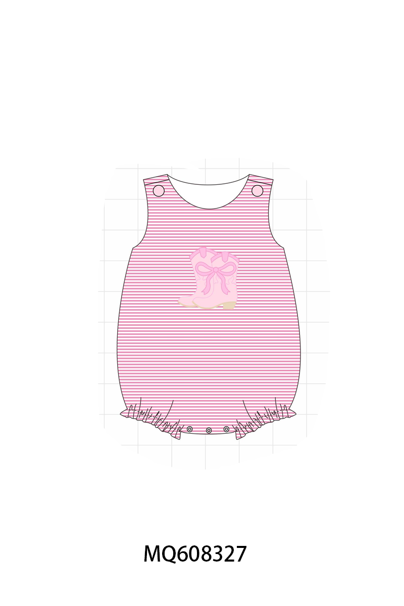 ETA MARCH 2026-po103 Pink&blue stripe boots applique collection