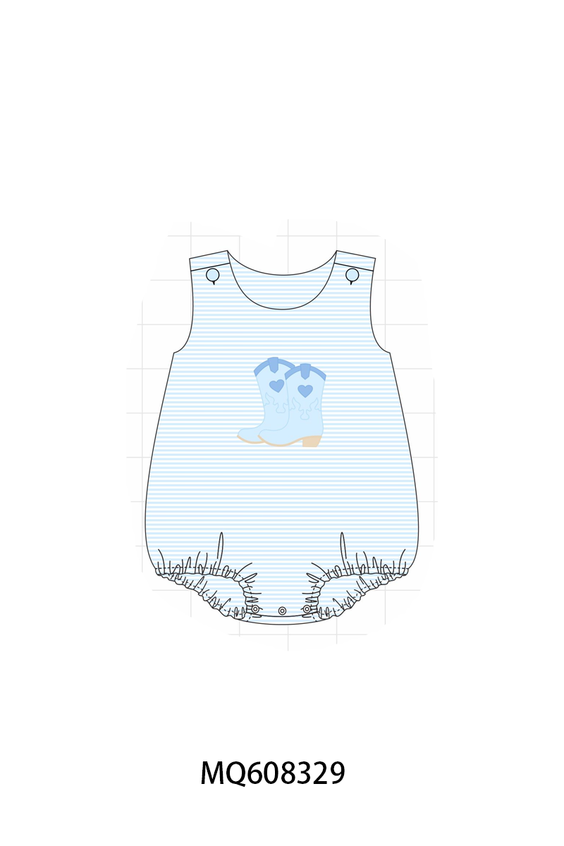 ETA MARCH 2026-po103 Pink&blue stripe boots applique collection