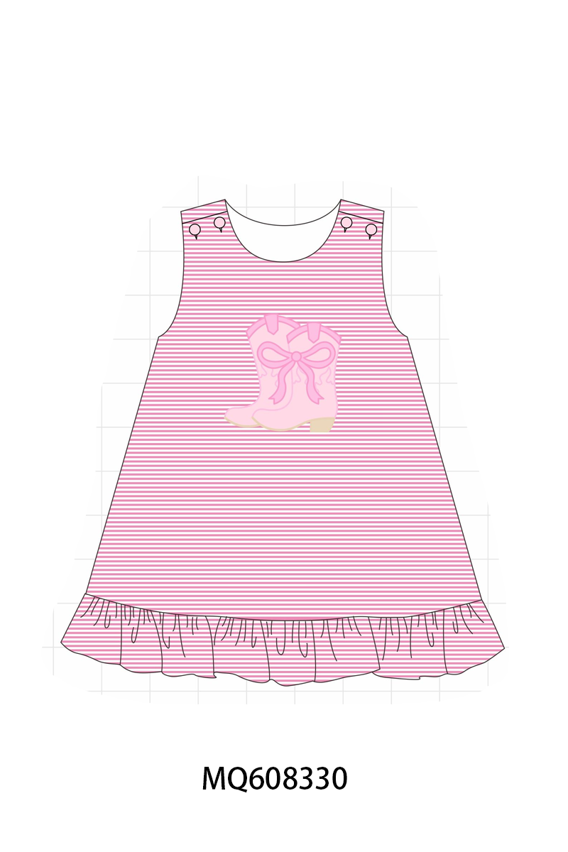 ETA MARCH 2026-po103 Pink&blue stripe boots applique collection