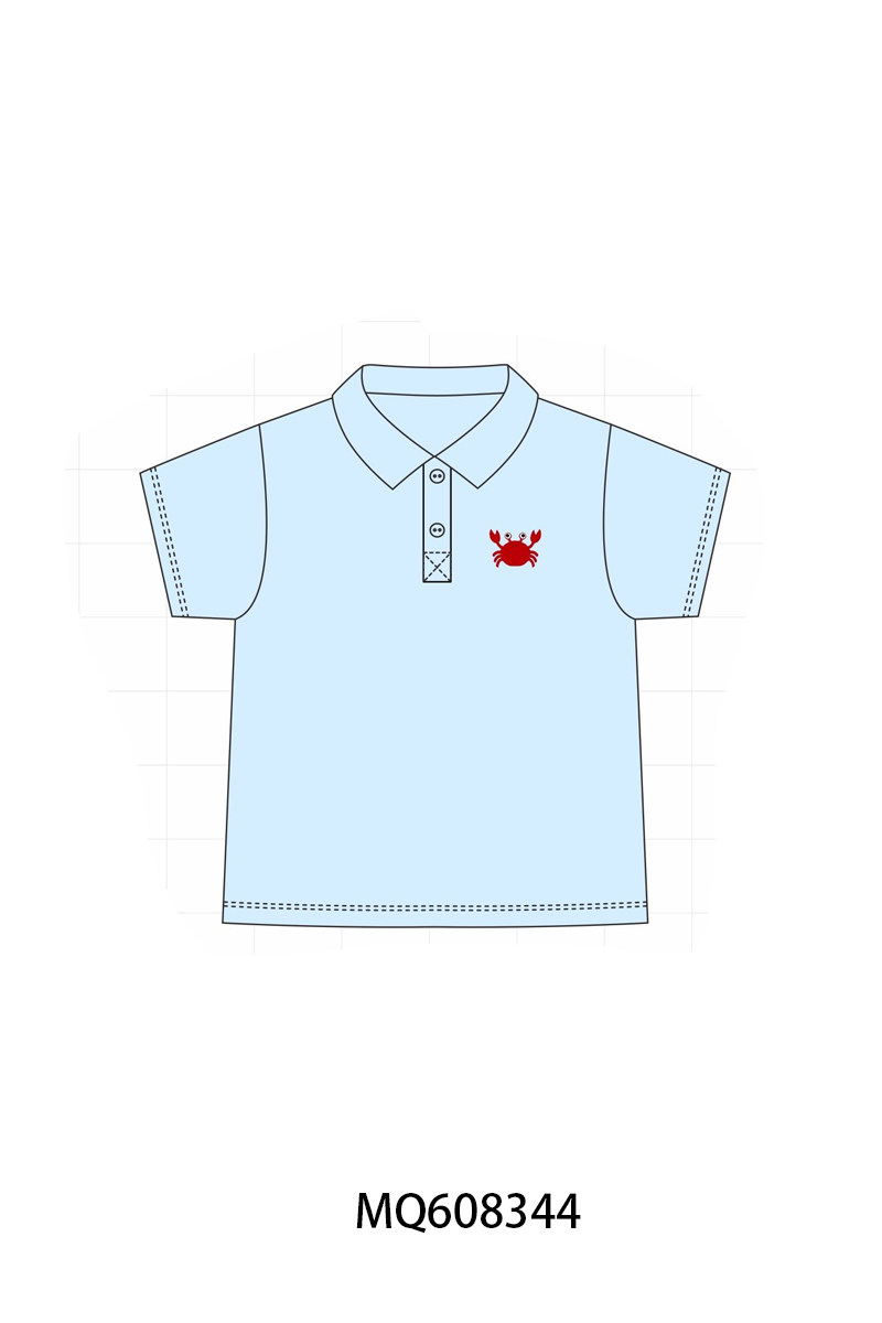 ETA MARCH 2026-po103 Blue crab embroidery gingham collection