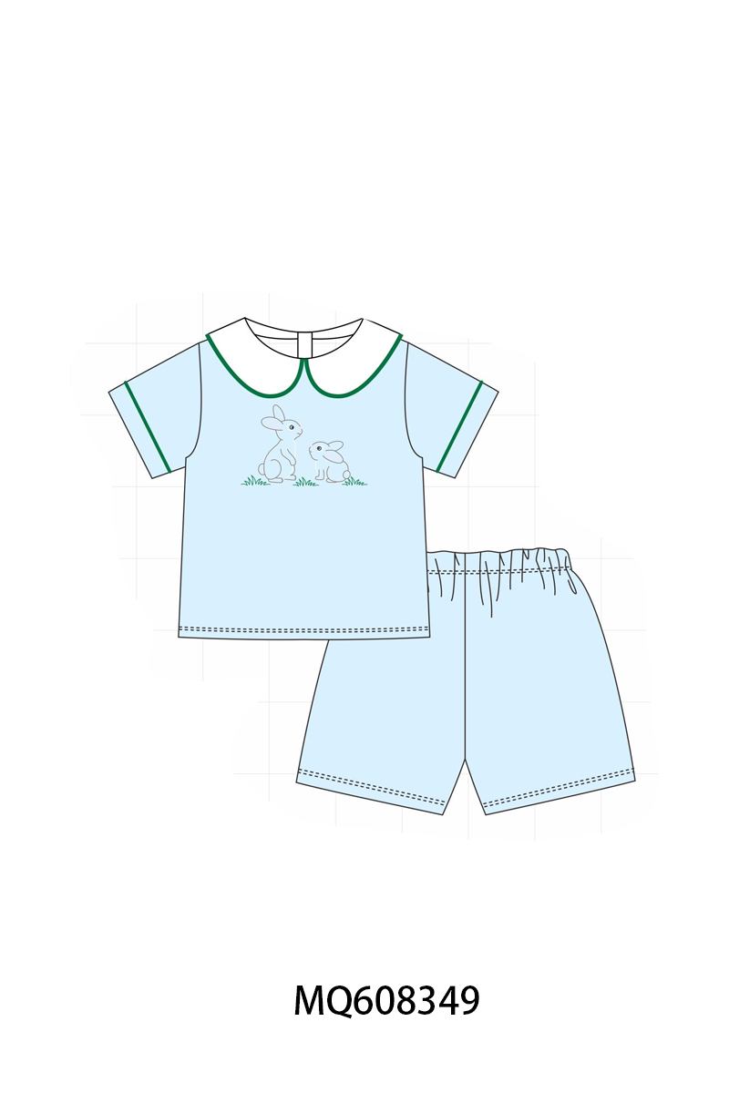 ETA MARCH 2026-po103 Blue easter bunny embroidery peter pan collection