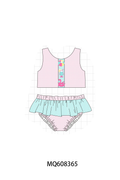 ETA MARCH 2026-po103 Pink gingham flamingo embroidery swimsuit collection