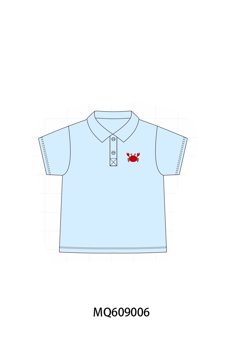 PO106 Blue crab embroidery gingham collection - ETA APRIL