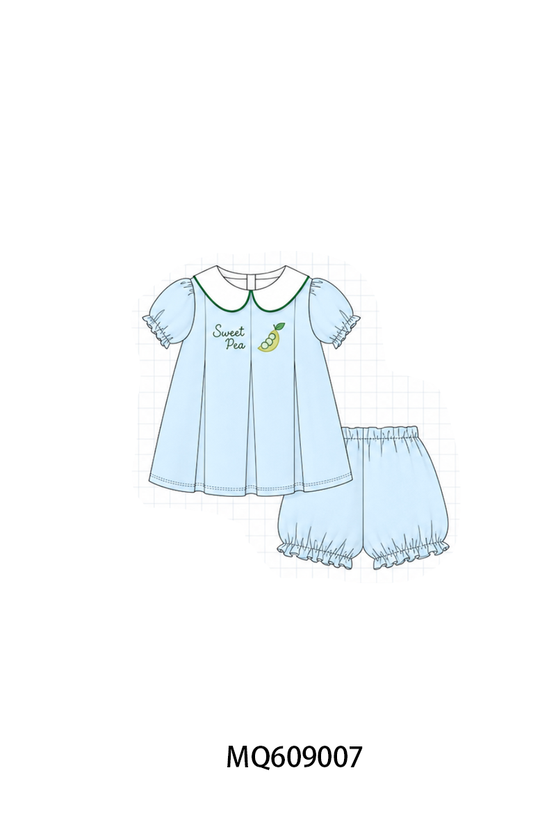PO106 Blue sweet pea embroidery collection- ETA APRIL