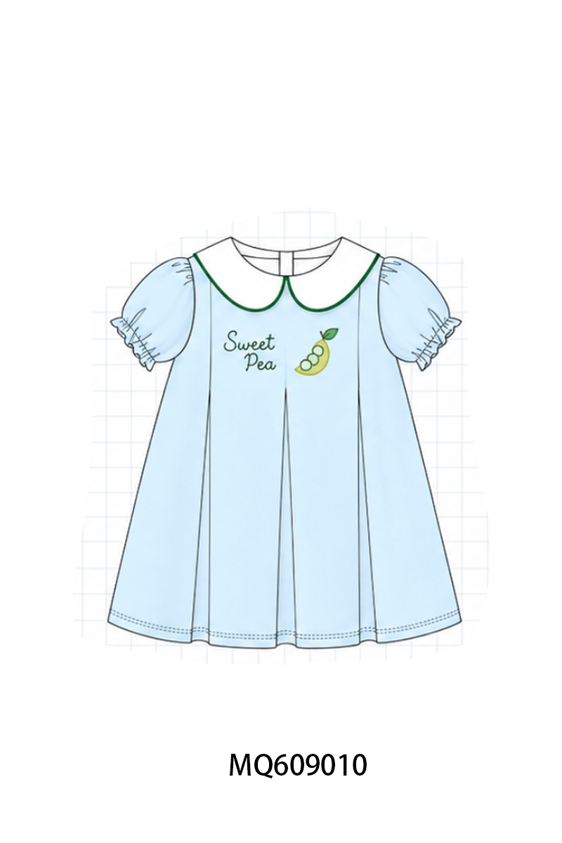 PO106 Blue sweet pea embroidery collection- ETA APRIL