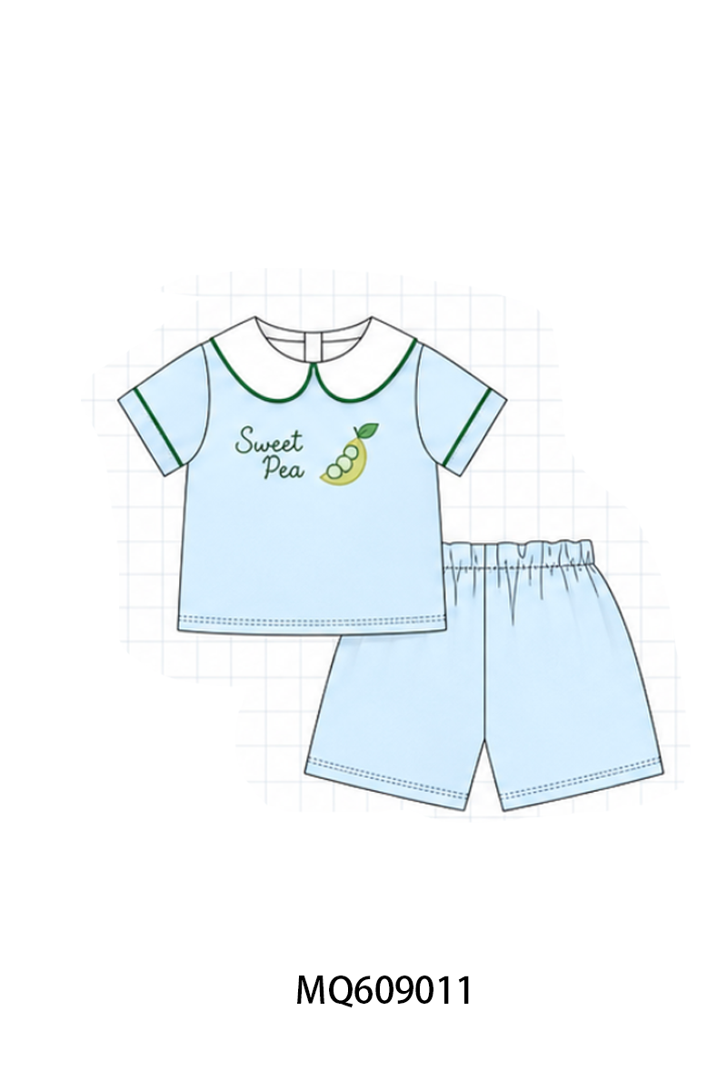 PO106 Blue sweet pea embroidery collection- ETA APRIL