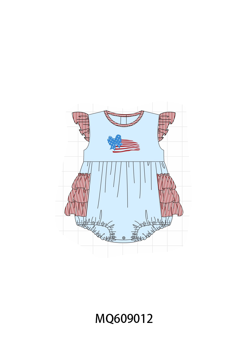 PO106 Blue Patriotic flag embroidery stripe collection - ETA APRIL