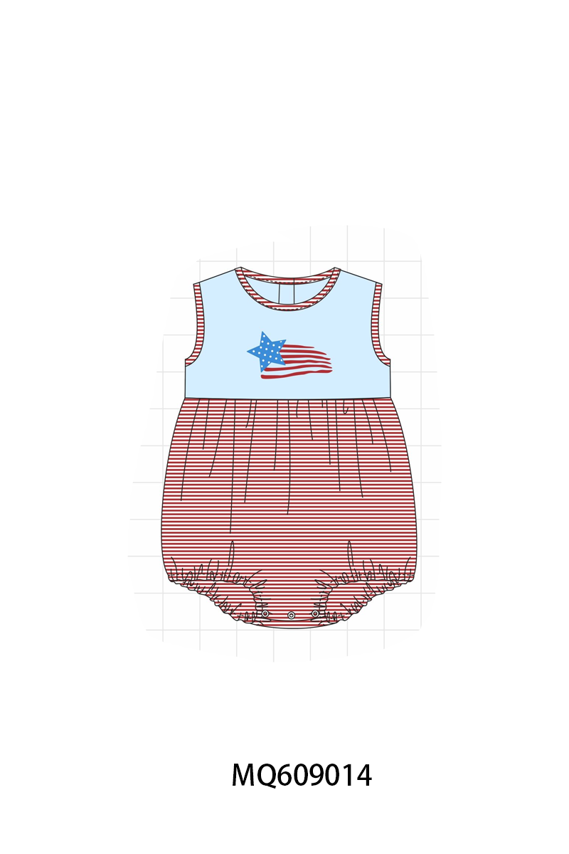 PO106 Blue Patriotic flag embroidery stripe collection - ETA APRIL