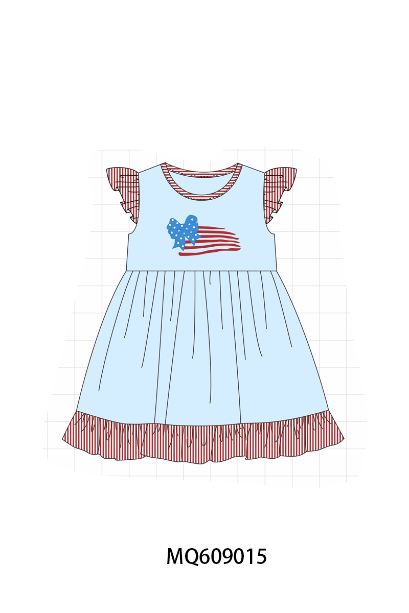 PO106 Blue Patriotic flag embroidery stripe collection - ETA APRIL