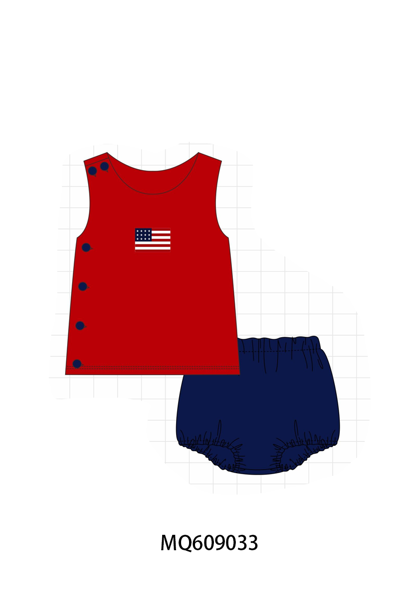 PO106 Red Patriotic flag embroidery collection - ETA APRIL