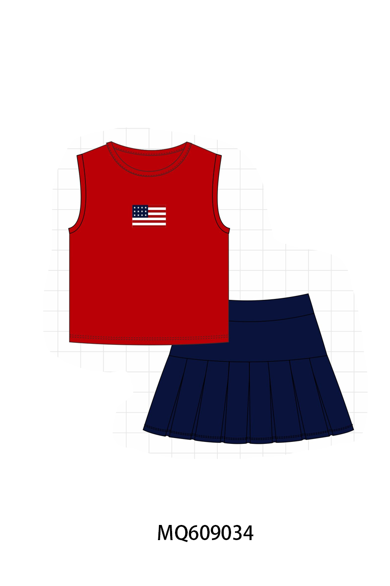 PO106 Red Patriotic flag embroidery collection - ETA APRIL