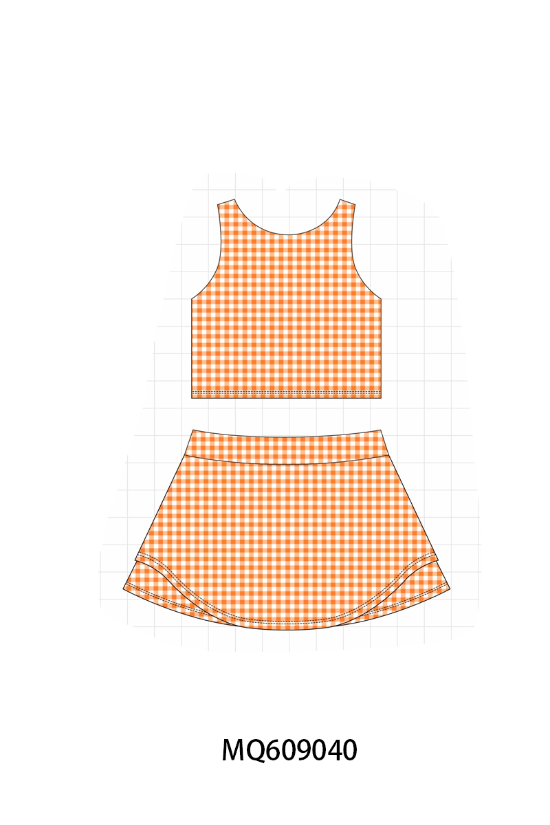 PO106 Multicolored gingham active skorts set collection- ETA APRIL