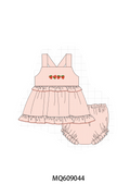 PO106 Pink strawberry embroidery gingham ruffle collection- ETA APRIL
