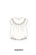 PO106 Cream floral embroidery ruffle collection - ETA APRIL