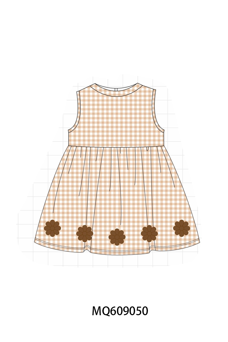 PO106 Floral embroidery gingham dress collection - ETA APRIL