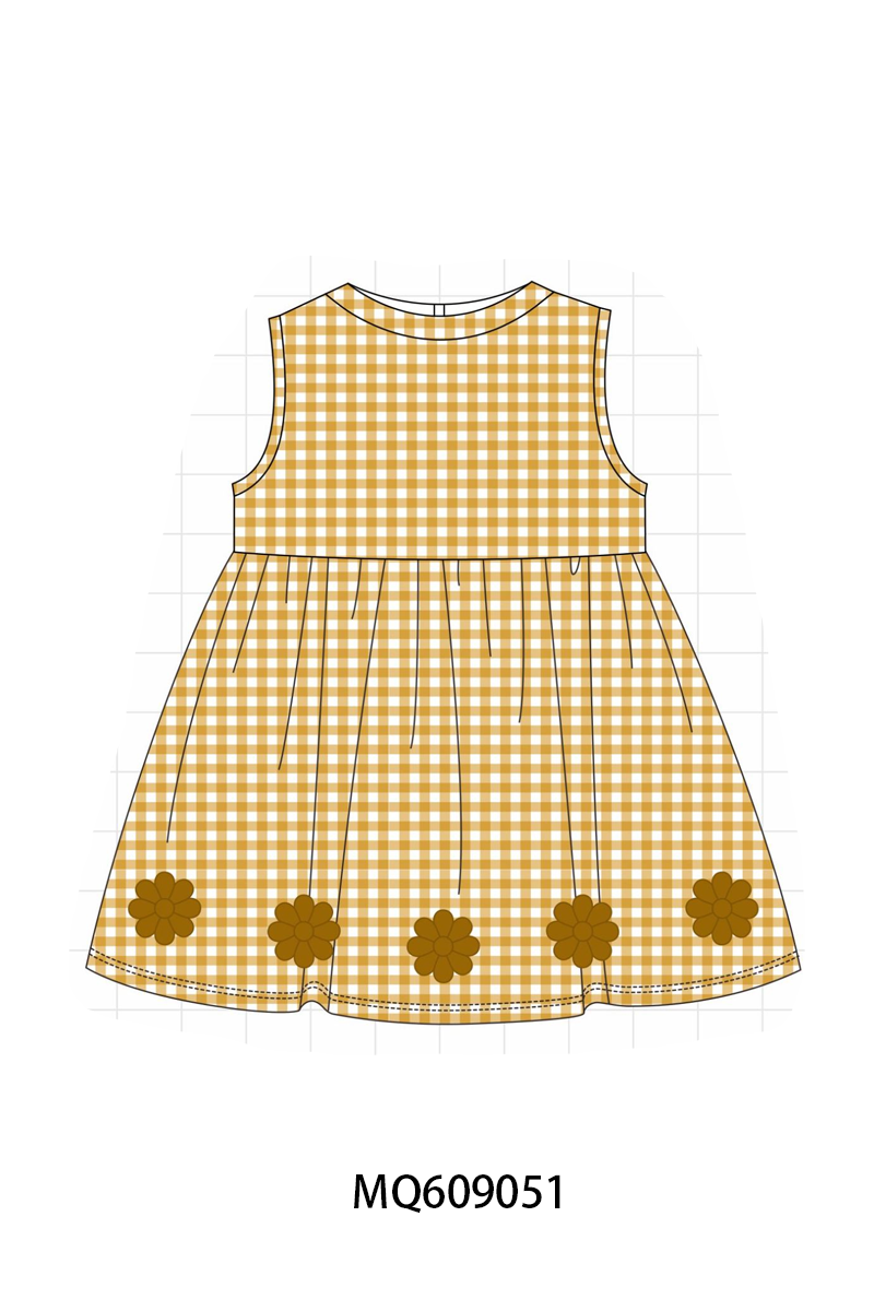 PO106 Floral embroidery gingham dress collection - ETA APRIL