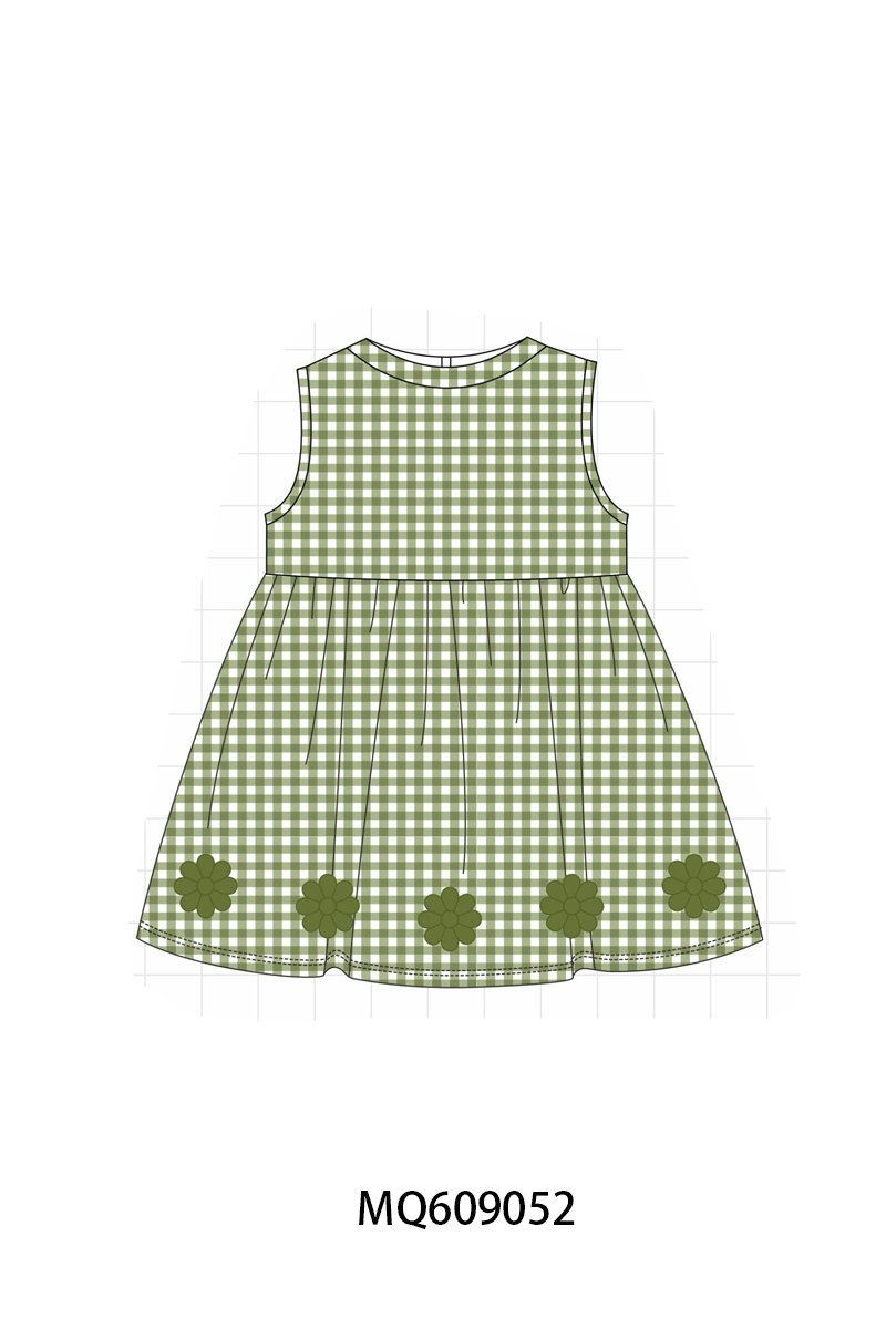 PO106 Floral embroidery gingham dress collection - ETA APRIL