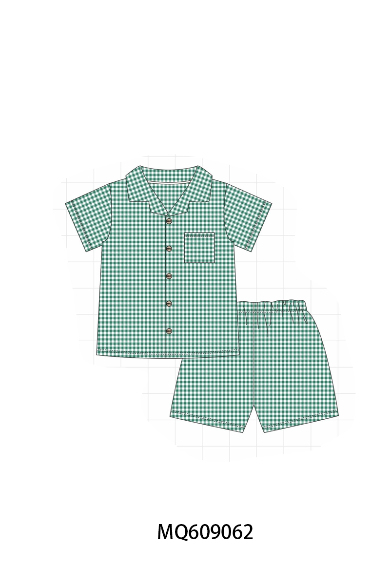 PO106 Stripe gingham button down shirt shorts set collection - ETA APRIL