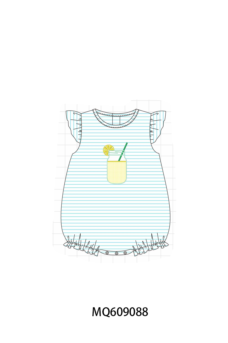 PO106 Blue stripe lemon juice embroidery collection - ETA APRIL