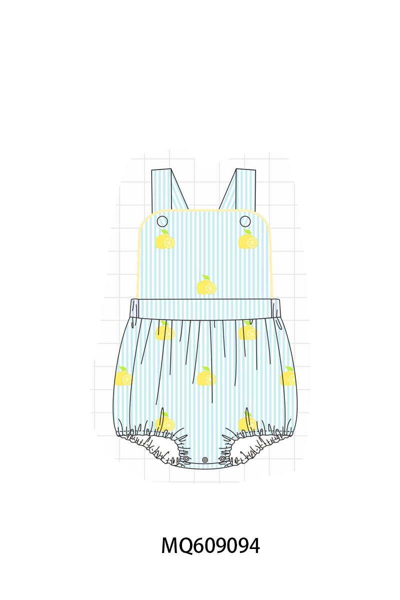PO106 Blue lemon embroidery seersucker collection - ETA APRIL