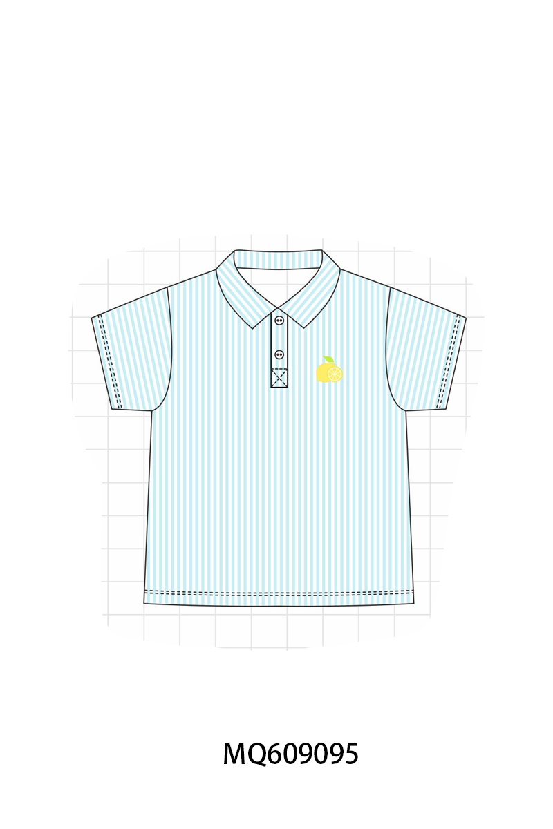 PO106 Blue lemon embroidery seersucker collection - ETA APRIL
