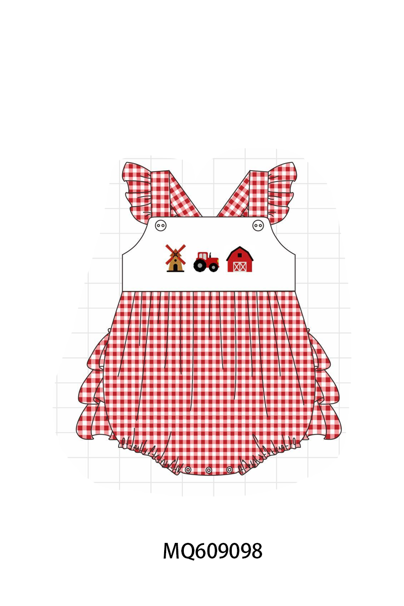 PO106 Red farm embroidery gingham collection - ETA APRIL