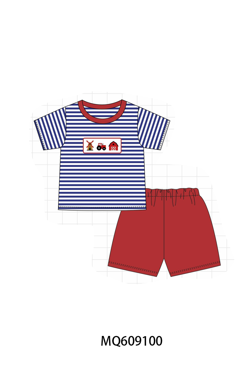 PO106 Red farm embroidery gingham collection - ETA APRIL