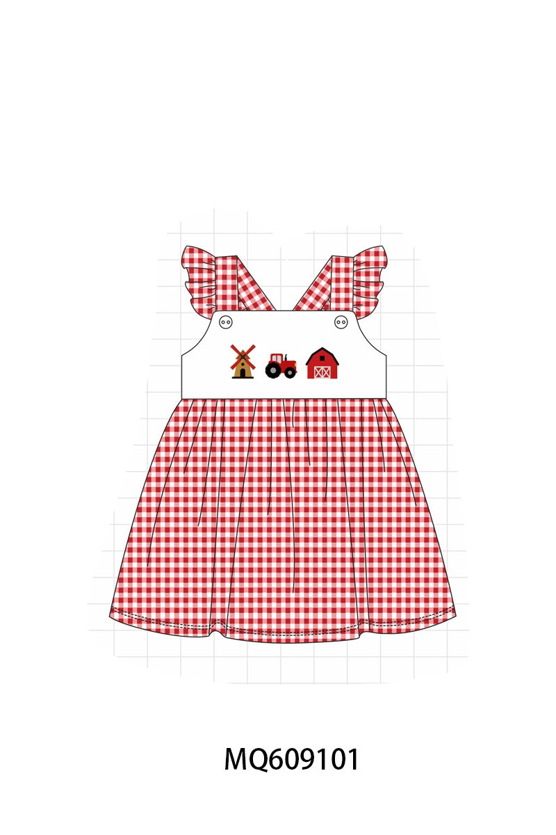 PO106 Red farm embroidery gingham collection - ETA APRIL