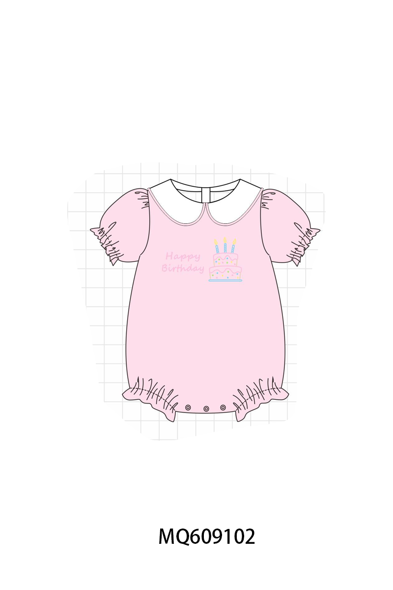 PO106 Pink&blue happy birthday embroidery collection - ETA APRIL