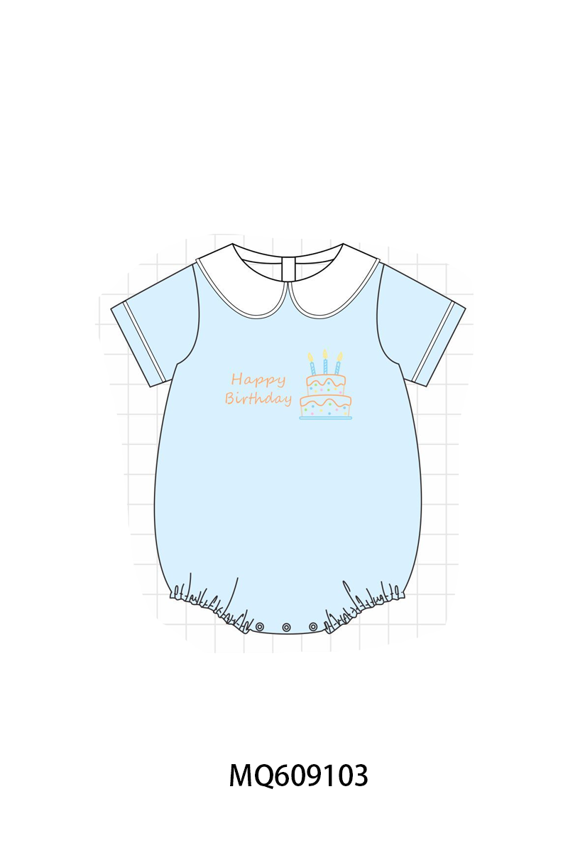 PO106 Pink&blue happy birthday embroidery collection - ETA APRIL