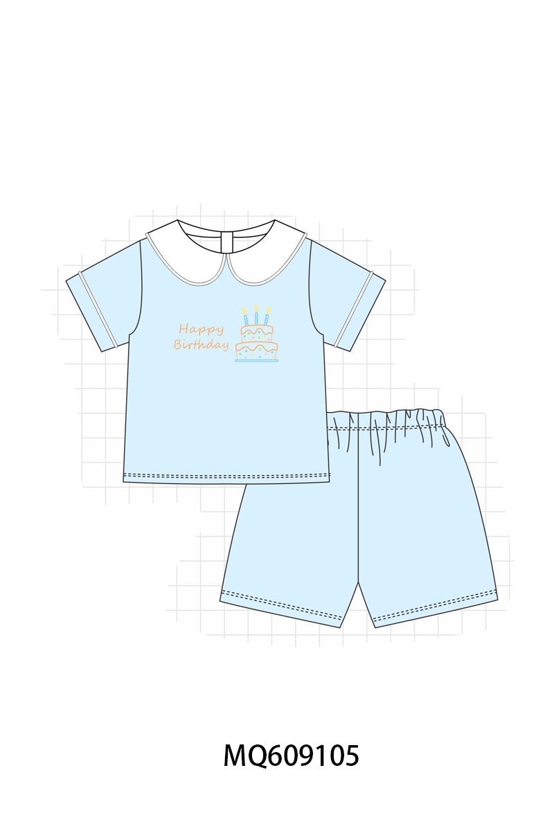 PO106 Pink&blue happy birthday embroidery collection - ETA APRIL