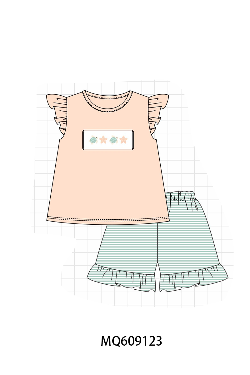 PO106 Coral turtle starfish embroidery collection - ETA APRIL