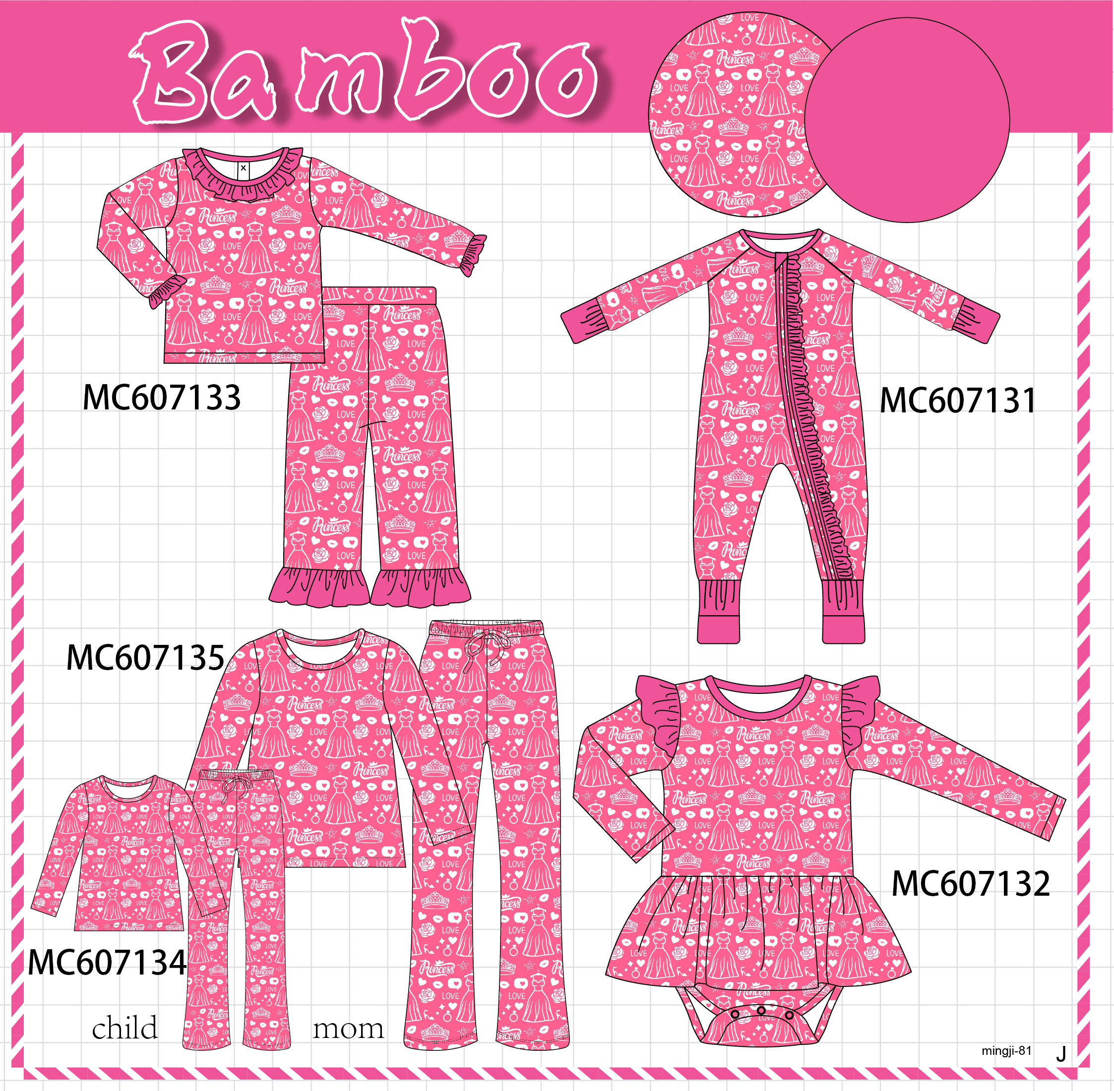 PO98 Magenta princess bamboo collection  - ETA January to LC