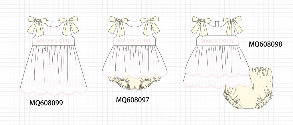 ETA MARCH 2026-po103 Mama's Girl embroidery dot bow collection