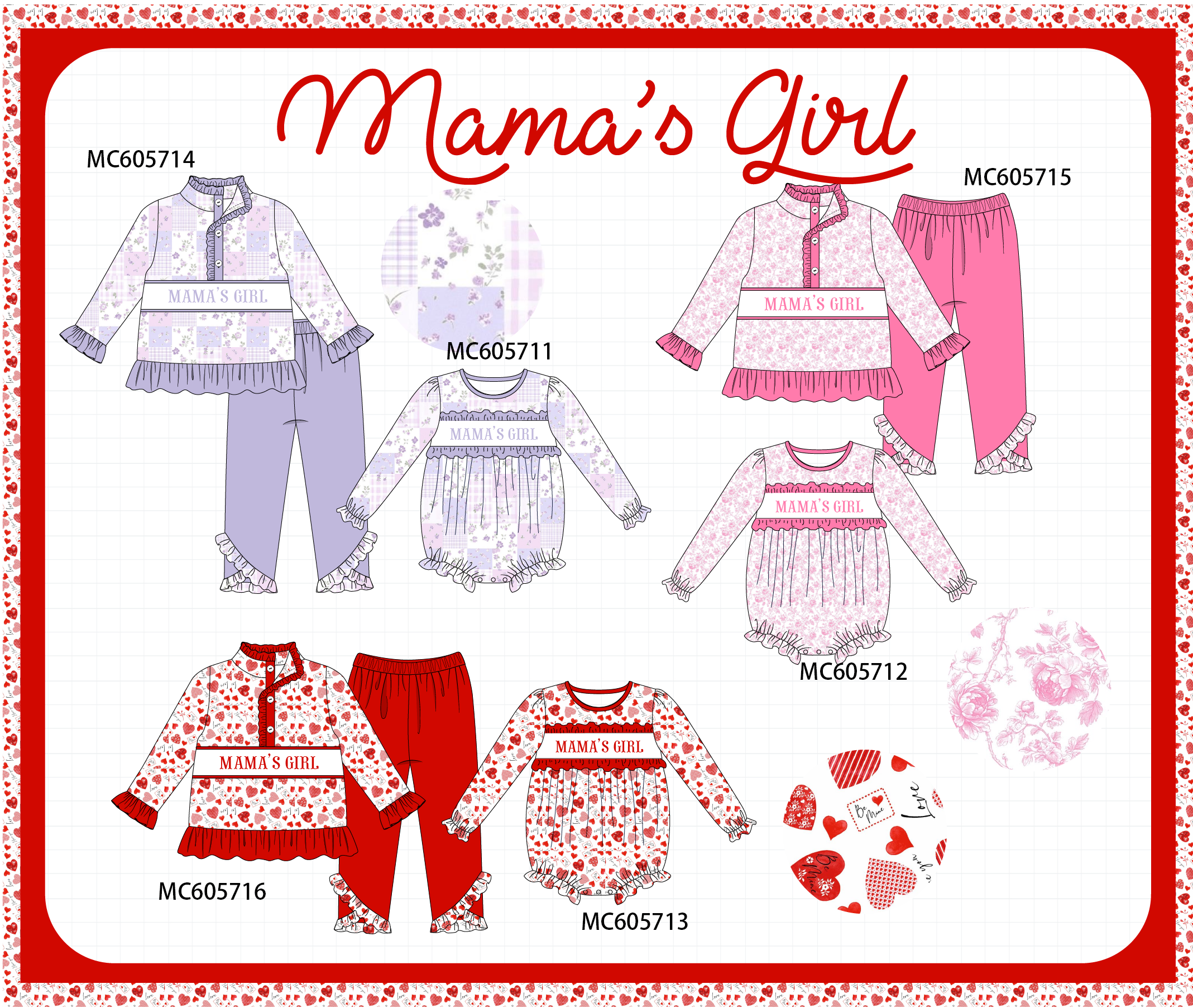 PO95 Mama's girl embroidery ruffle collection - ETA early December to LC