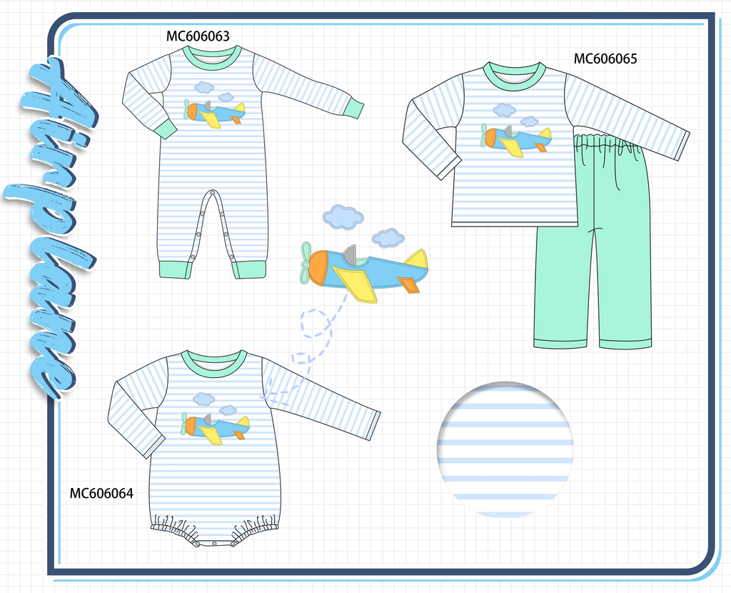 PO95 Mint airplane applique stripe collection - ETA early December to LC