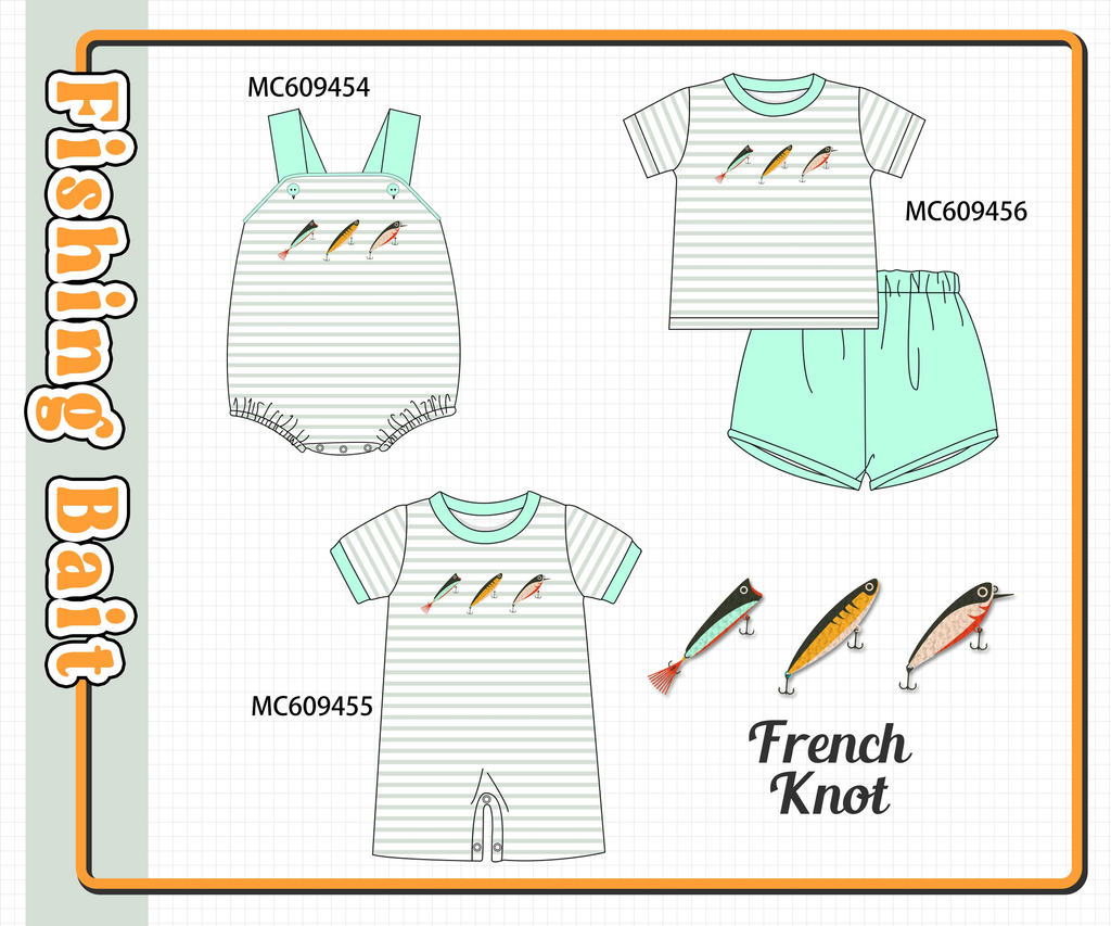 ETA MARCH 2026-po104 Mint fish french knot stripe collection