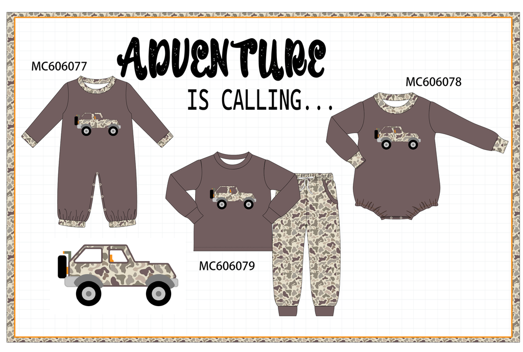 PO95 Mocha brown camouflage adventure applique collection - ETA early December to LC