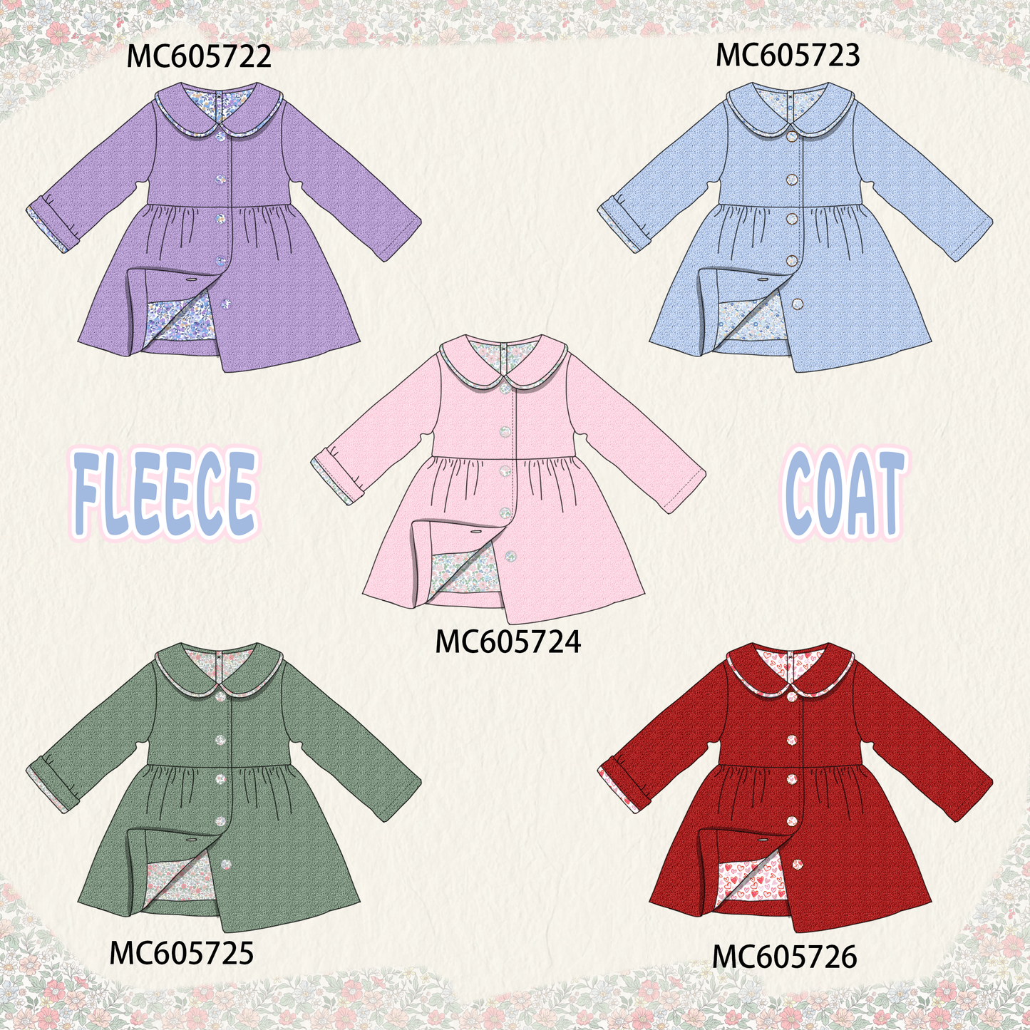 PO93 Multicolored fleece girl coat collection - ETA Mid-November to LC