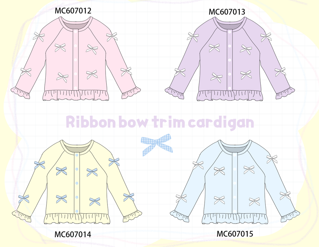 PO98 Multicolored bow ruffle cardigan collection  - ETA January to LC