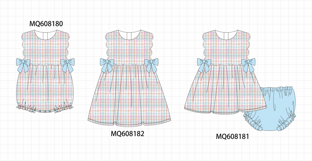 ETA MARCH 2026-po103 Multicolored gingham bow collection