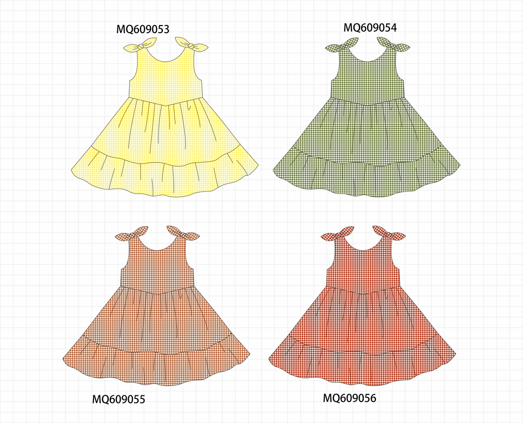 PO106 Multicolored gingham bow dress collection - ETA APRIL