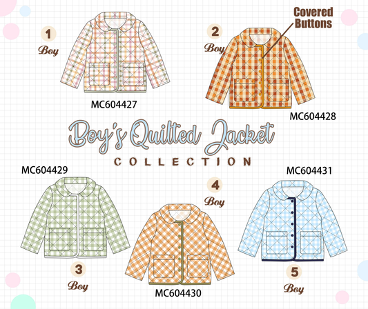PO88 Multicolored quilted button boys jacket collection (ETA September to LC)